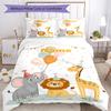 3pcs Custom Name Animals Bedding Set Duvet Cover Closure Includes 1 Duvet Cover & 2 Pillowcases, Soft and Comfortable for All Seasons.