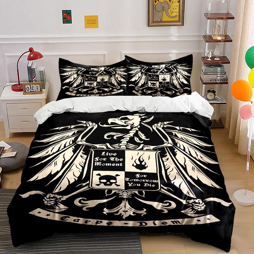 

Skeleton with wings motif. Bedding sets Duvet cover sets Duvet covers Pillowcases(1 * Duvet Cover 2 * Pillowcases, without duvet insert) 135x200cm
