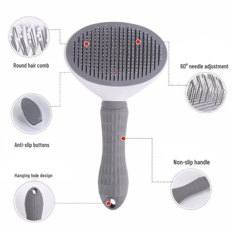 Pet Grooming Comb: Loose Fur Remover for Cats & Dogs