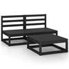 VidaXL Salon de Jardin 3 pcs Mobilier de Patio Mobilier de Jardin Ensemble de Meubles d'Extérieur Meubles de Terrasse Noir 3075238