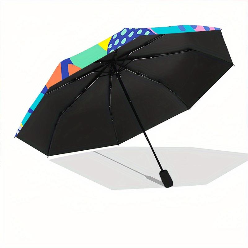 1pc Abstract Patterns Automatic Folding Umbrella, Portable & Foldable Design with 8 Ribs, Casual Outdoor Accessory yy250729039
