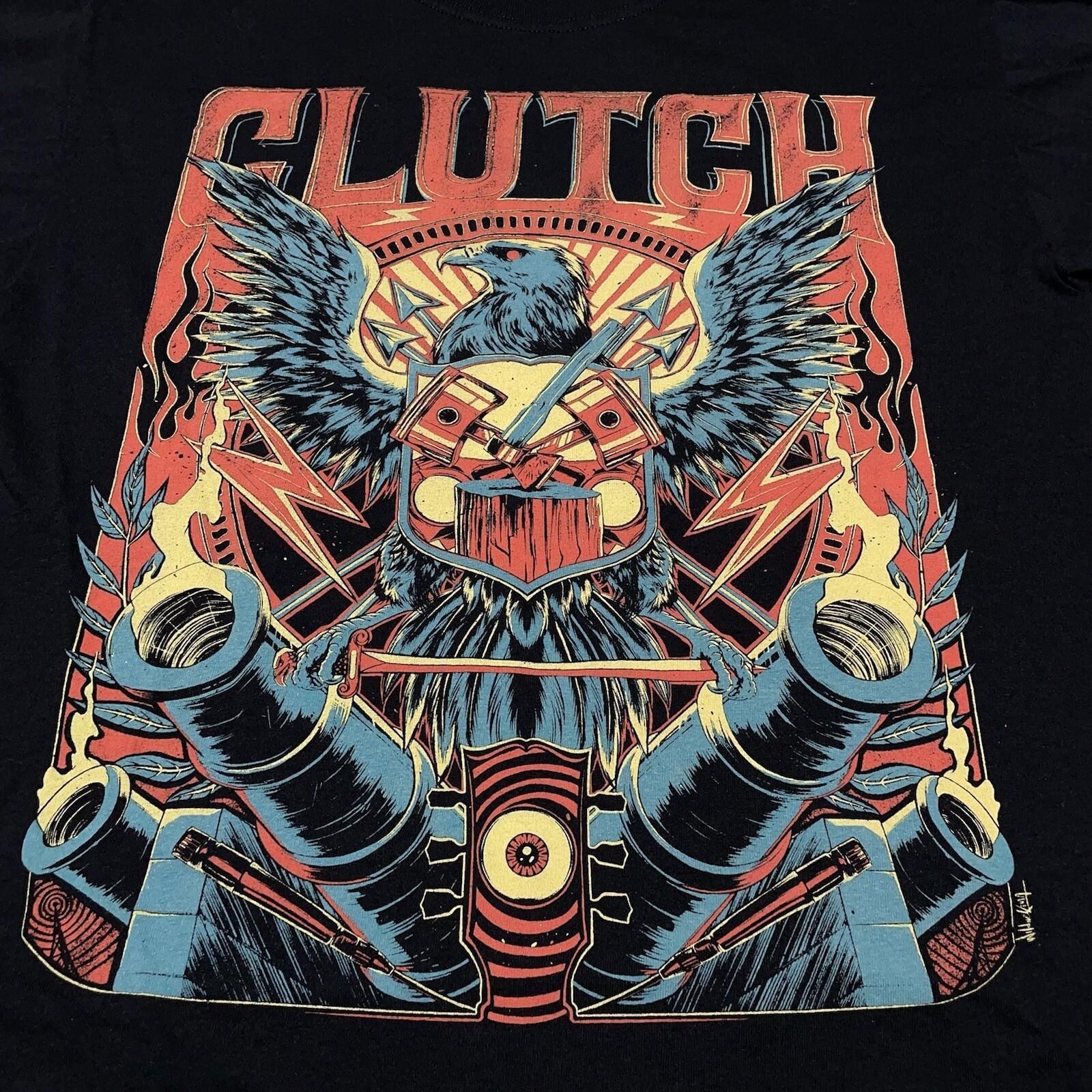 Vtg Clutch Black T-shirt Rock Band Tour Eagle Guitar Canons SA257 FREE SHIPPING Unisex T-Shirt XXXXL