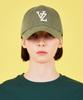 Bajal Monogram Applique Oversized Washed Ball Cap Khaki