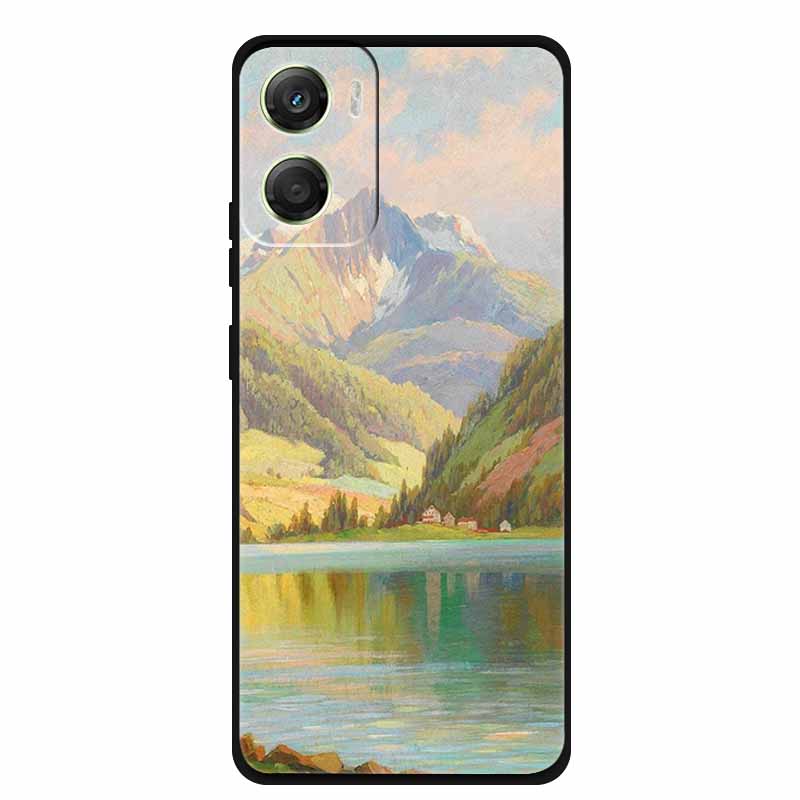 Flowers Case For Motorola Moto G06 G 06 4G Soft Silicone Phone Cover Funda Black TPU Protective Bumper Back Fashion Coque Shell