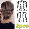 Black Metal Hair Fork Clip Women Hair Pin Combs Messy Bun Hairpin Clip Side Combs Updo Sticks Hair Styling Tool