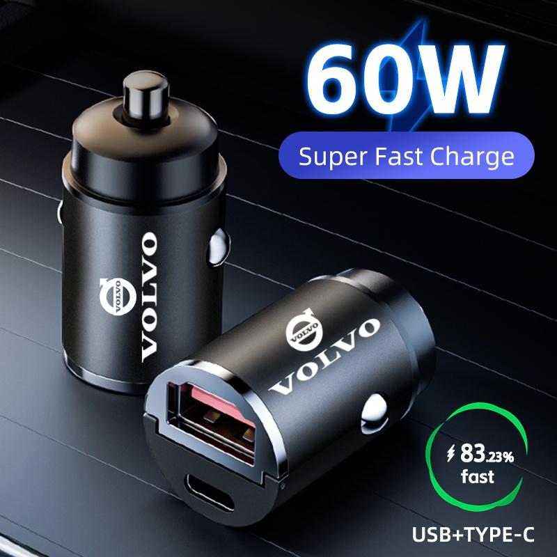 Car Charger USB Type-C Fast Charging Power Adapter For Volvo XC90 XC60 C30 T6 S60 C70 XC40 V40 XC70 V70 V60 V50 S80 S40 V90 S90