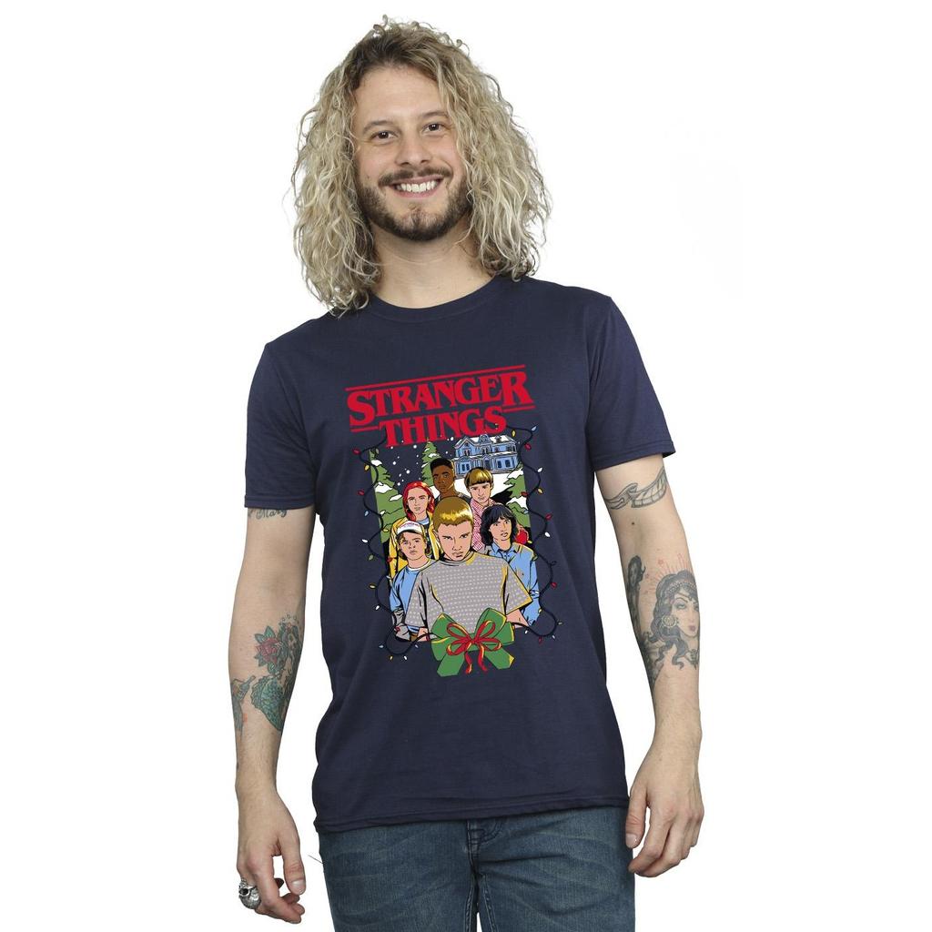 Netflix Mens Stranger Things Christmas Poster T-Shirt