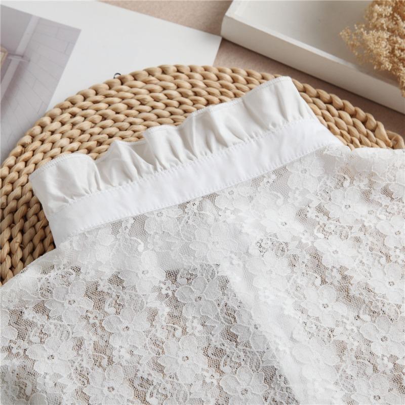 Female Lace Detachable Collar Vintage Solid Stand Fake Collar Blouse Top Adjustable Women Clothes Ladies False Collar