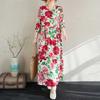 2025 New Floral Vacation Style Travel Round Neck Vintage Dresses