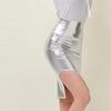 High Waist Bright Leather Skirt Sexy Package Hip Slit Skirt Fashion Middle Skirt Thin Skirt