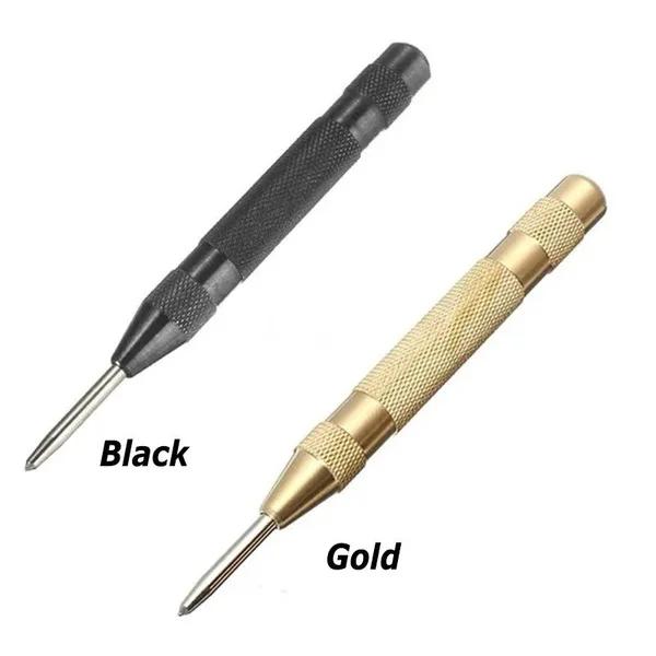 

1 шт. Автоматический кернер Ударный Пружинный Инструмент для разметки и создания начальных отверстий Высокая твердость Металлический Кернер Gold