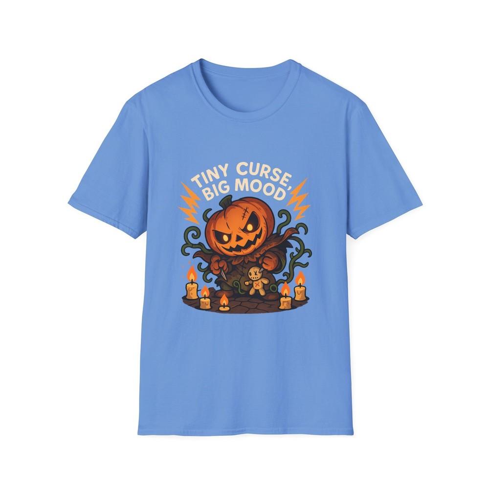 

Unisex Softstyle T-Shirt Tiny Curse Big Mood Funny Pumpkin Halloween Horror 4XL