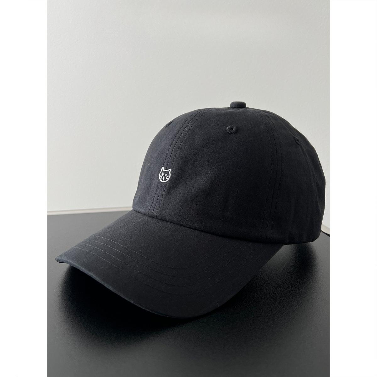 

Blue Cute Cat Baseball Hat Girls Spring and Summer Japanese Versatile Cartoon Embroidered Baseball Cap Sun Protection Korean Version Adjustable