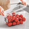 Kühlschrank Organizer Transparente Lebensmittelbox mit Griff Deckel Lebensmittelgeeignet Kühlschrank Organizer Aufbewahrungsbehälter für Obst Gemüse Salate