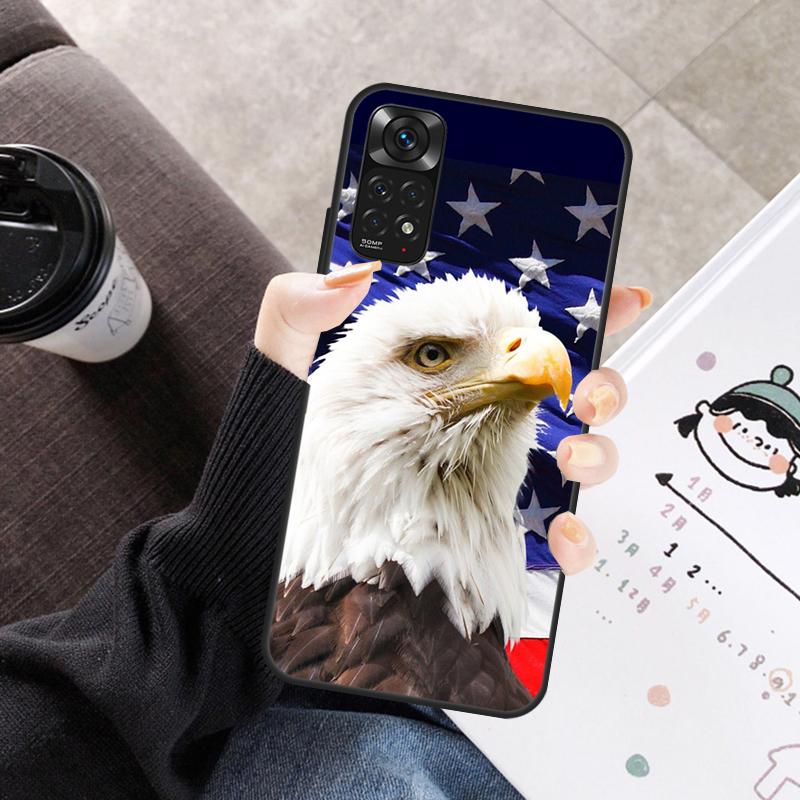 America USA Flag Case For Xiaomi Redmi Note 11 10 9 8 12 Pro 10S 11S 12S Cover For Redmi 9 10 10A 9C 10C 12C