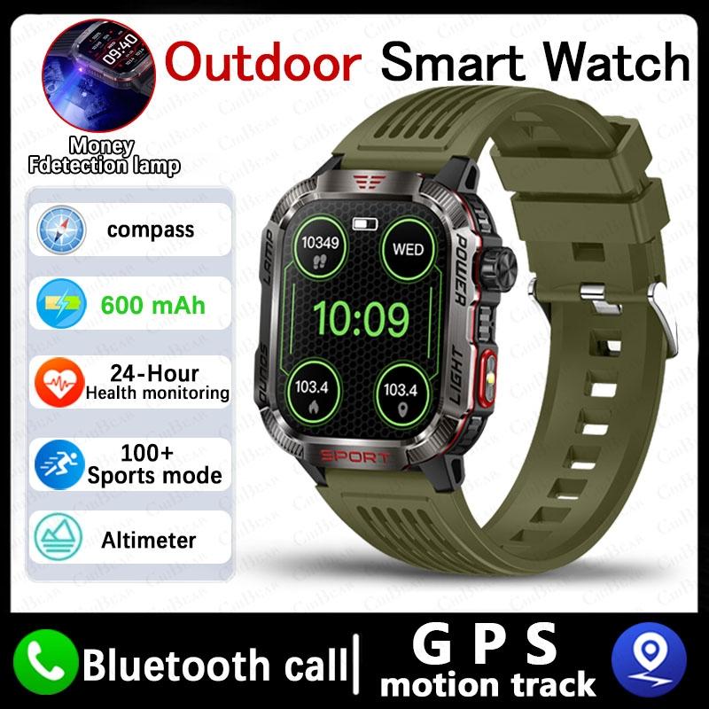 Outdoor Military Men's Bluetooth Call Smartwatch Compass GPS with Flashlight 600mAh 100+ Sports Mode Smart Watch For Xiaomi