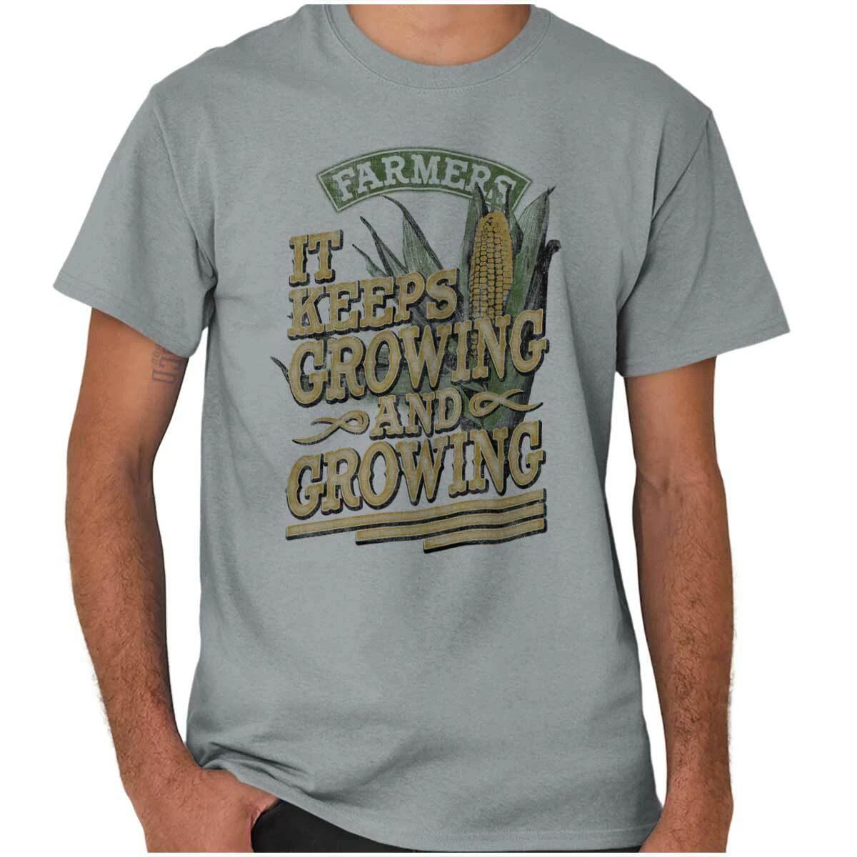 Farmer Farm Life Locally Grown Support Local Mens Casual Crewneck T Shirts Tees XXXL