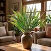 6PCS 7 Branches Simulated Green Plant UV Resistant Artificial Persian Leaf Faux Ferns  Office Decor