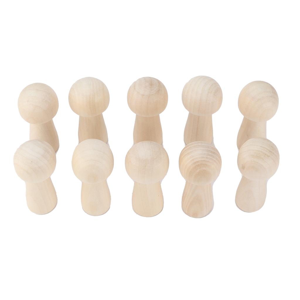 10pcs Mushroom Decor Cute Shape DIY Paintable Small Wooden Crafts for Preschoolers Kid