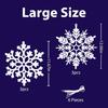 White Snowflake Ornaments, 6 Pack Large Plastic Snowflake Decorations Snowflakes Christmas Decorations, Hanging Snowflake Decorations for Winter