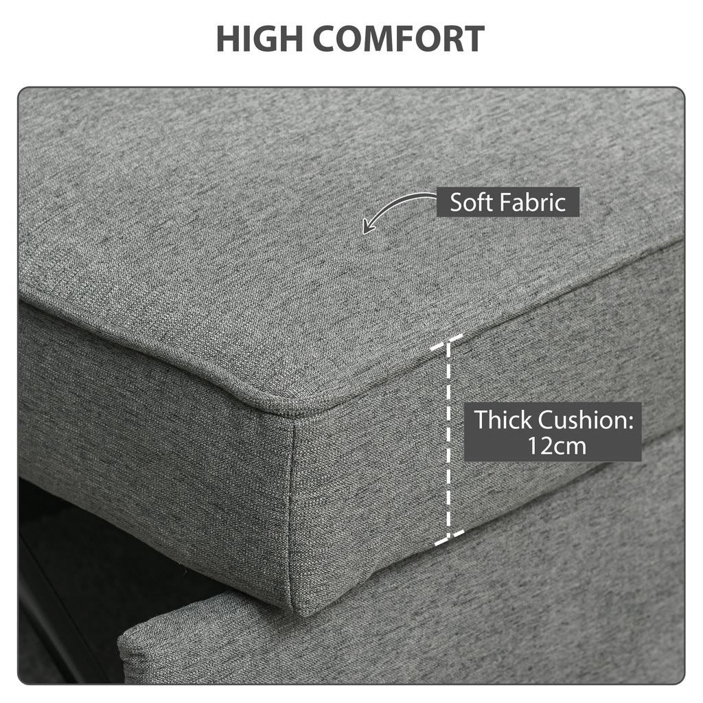 Double Sofa Bed Click Clack Sofa Bed Pull Out Bed with Adjustable Backrest for Living Room and Bedroom Grey