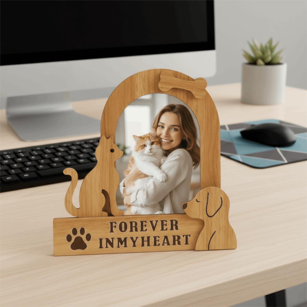 Wood Pet Photo Frame Dog/Cat Shape Photo Album Frame Picture Frame  Pet Lovers