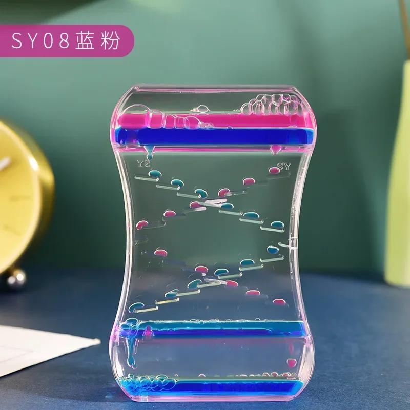 New Product Slide Oil Drop Decompression Toy Acrylic Liquid Hourglass Dynamic Multi Color Oil Leak Home Desktop Decoration Gift