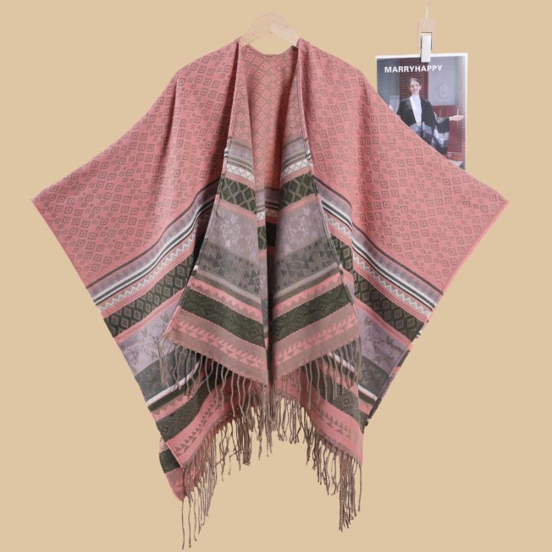 Small Rhombus Lady Retro Travel Shooting Cape Shawl Atmosphere Scarf Hot Sale