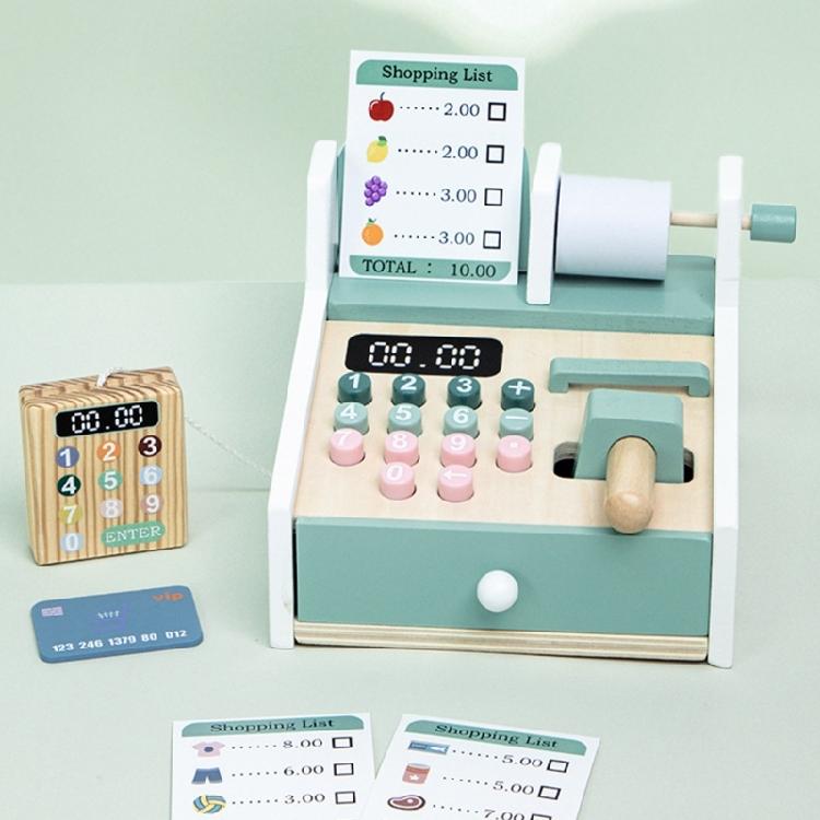 Kids Supermarket Cash Register Playset With Scanner and Play Money Supermarket Checkout Toy Sound Effects