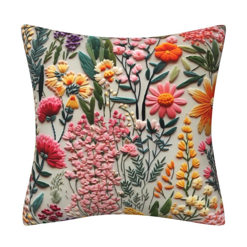 New Stereo Embossed Floral Pillowcase Cushion Cover with Digital Printing