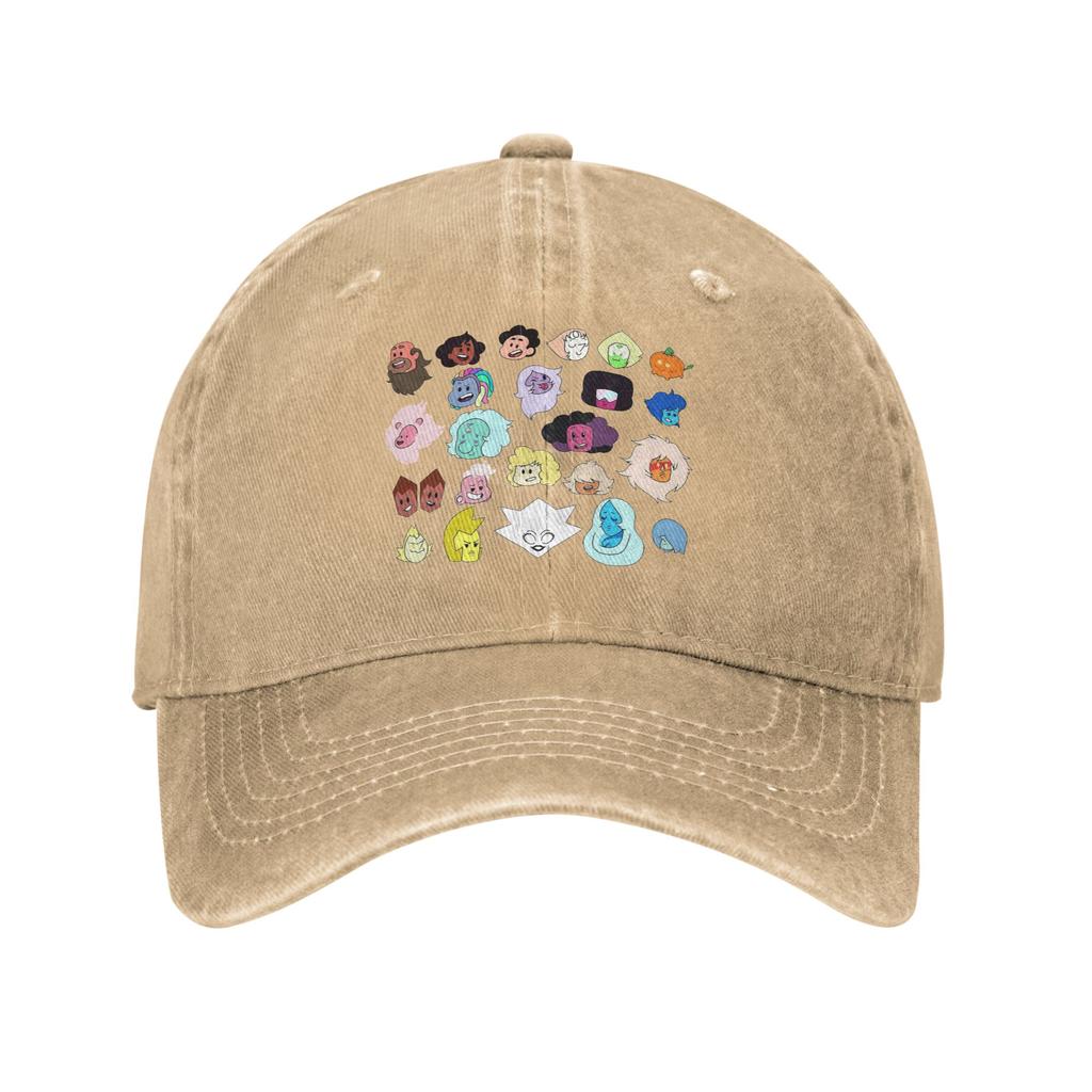 Cappellino in Denim Lavato con Teste di Steven Universe Cappellini da Baseball Casual Cappello Regolabile Estivo Unisex Cappellini da Baseball