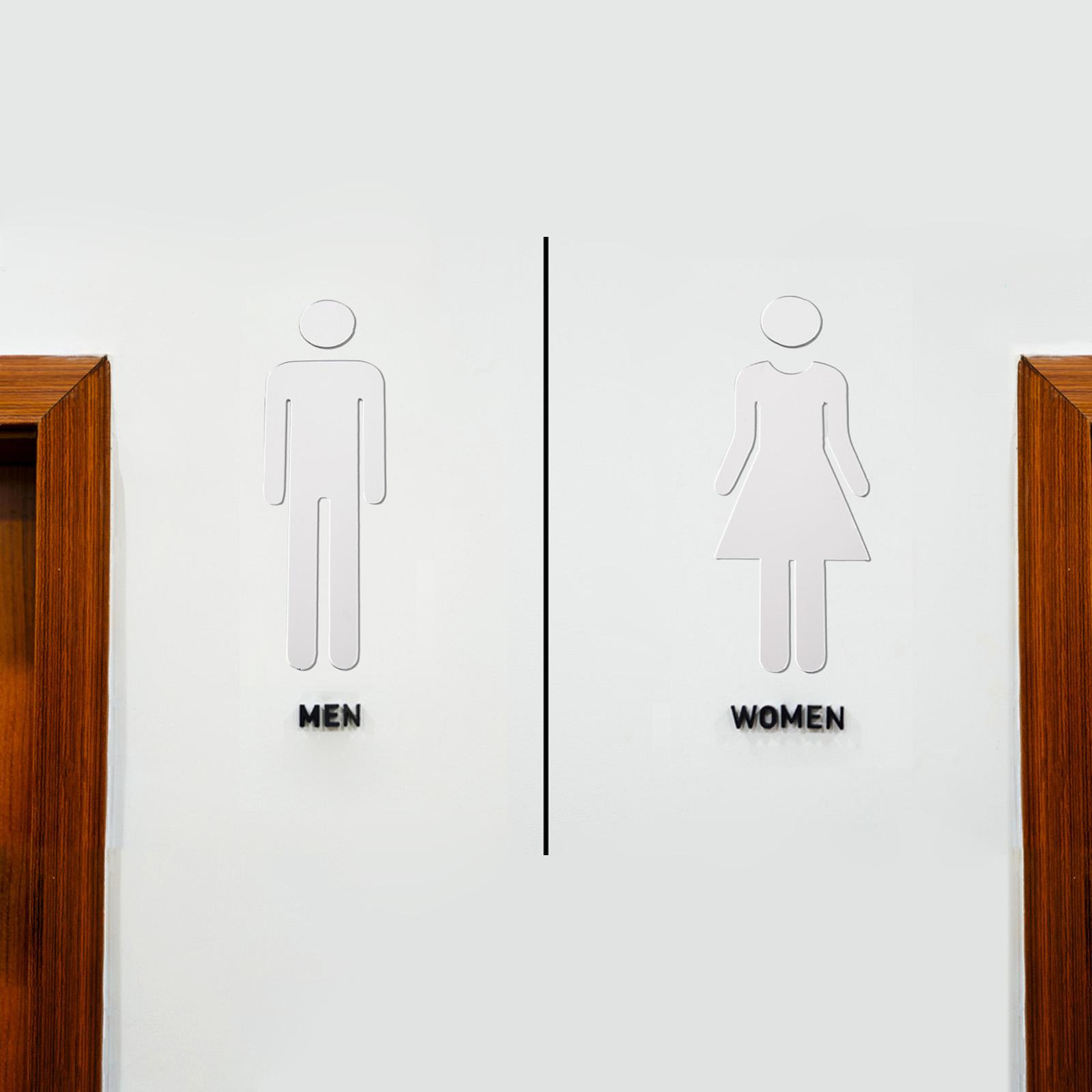 

Decals Sticker Décor Men&Woman Replacemnt Restroom серебряный