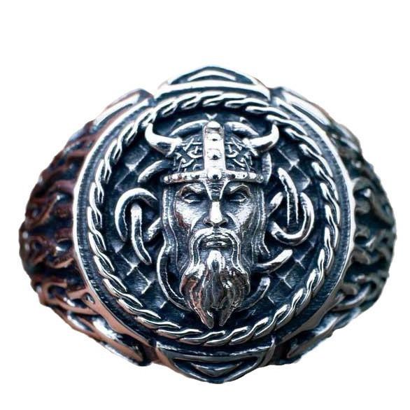 New Retro Viking Ring Nordic Celtic Viking Avatar Ring Domineering Men's Ring