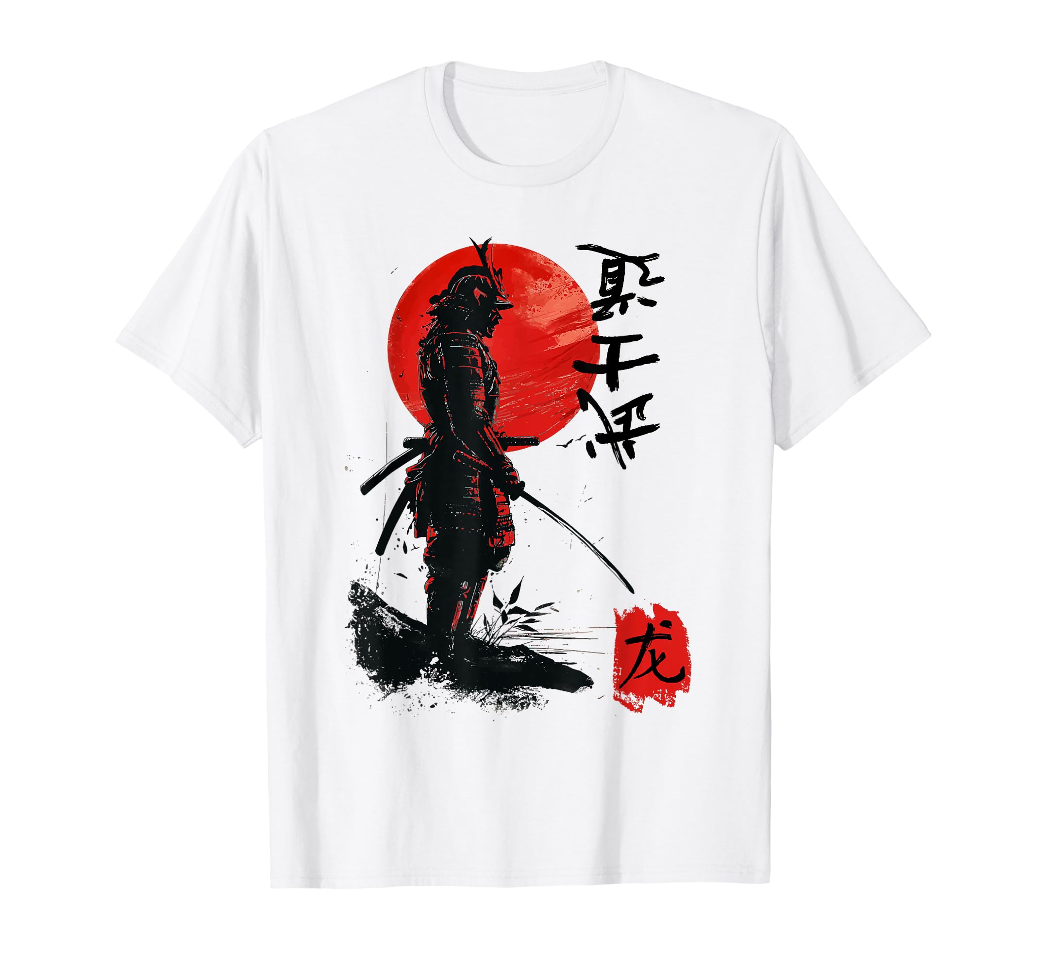 

Самурайская японская футболка с рисунком воина Красного Затмения белый