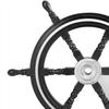 Premium Sailor's Hand Crafted Brass & Wooden Ship Wheel | Luxury Gift Decor | Boat Collectibles (Black (Aluminum Ring), 16 Inches)