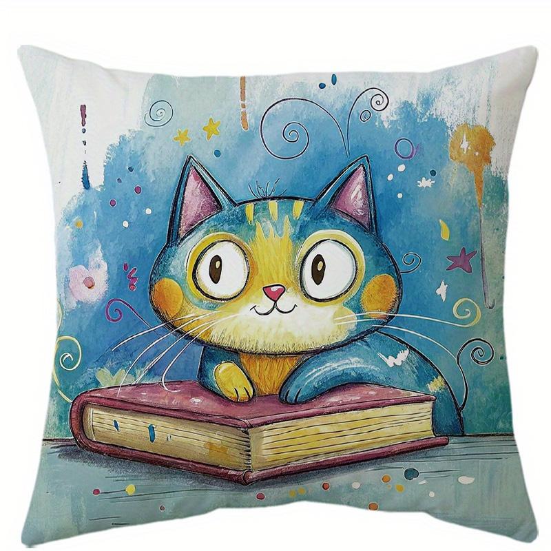 1/4pcs Cute Cartoon Cat Throw Pillow Covers Boho Decorative Cushion Cases for Home Sofa Bedroom Cushion cover