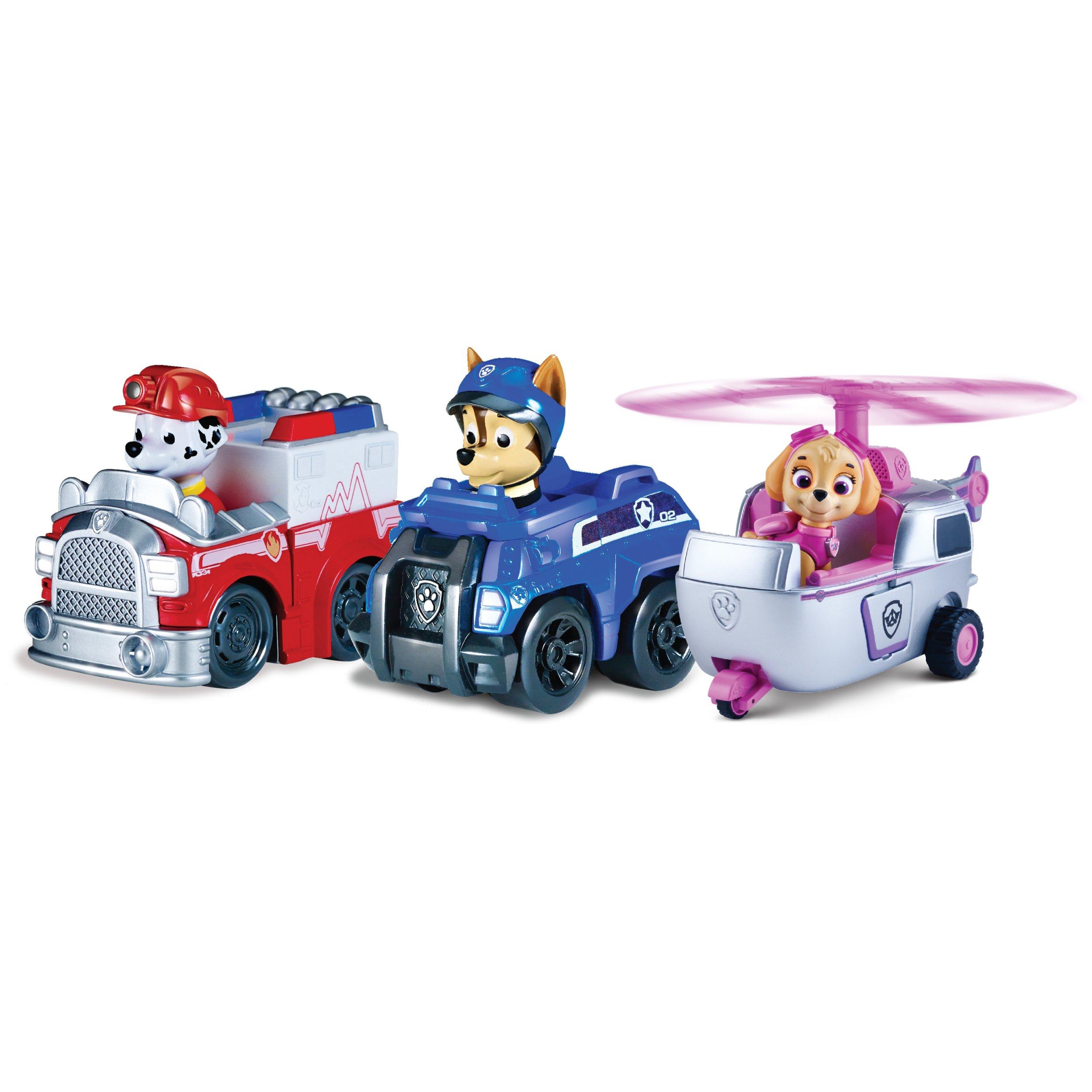 

Paw Patrol Rescue Racers 3-Pack Vehicle Set, Marshall, Chase, and Skye [Parallel Import]