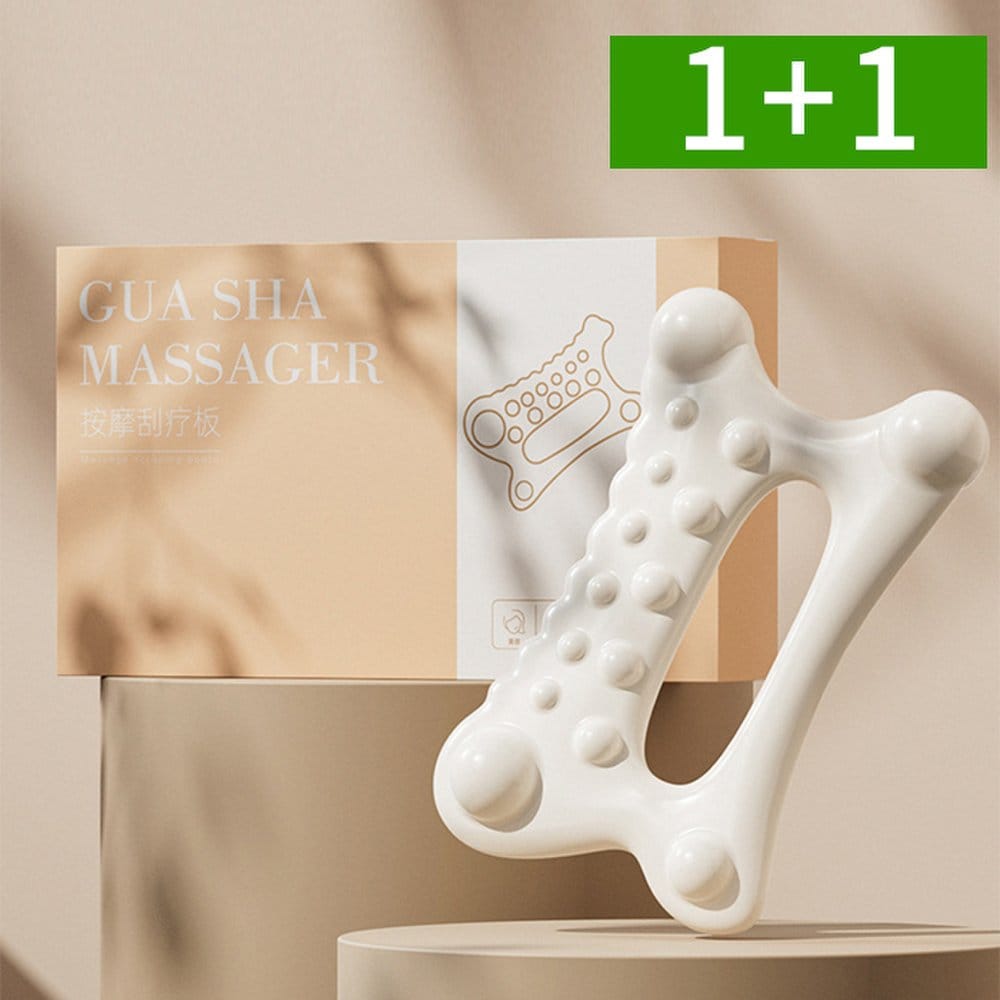 1+1 Face Gua Sha Massager Facial Body Ceramic Trapezius Massager