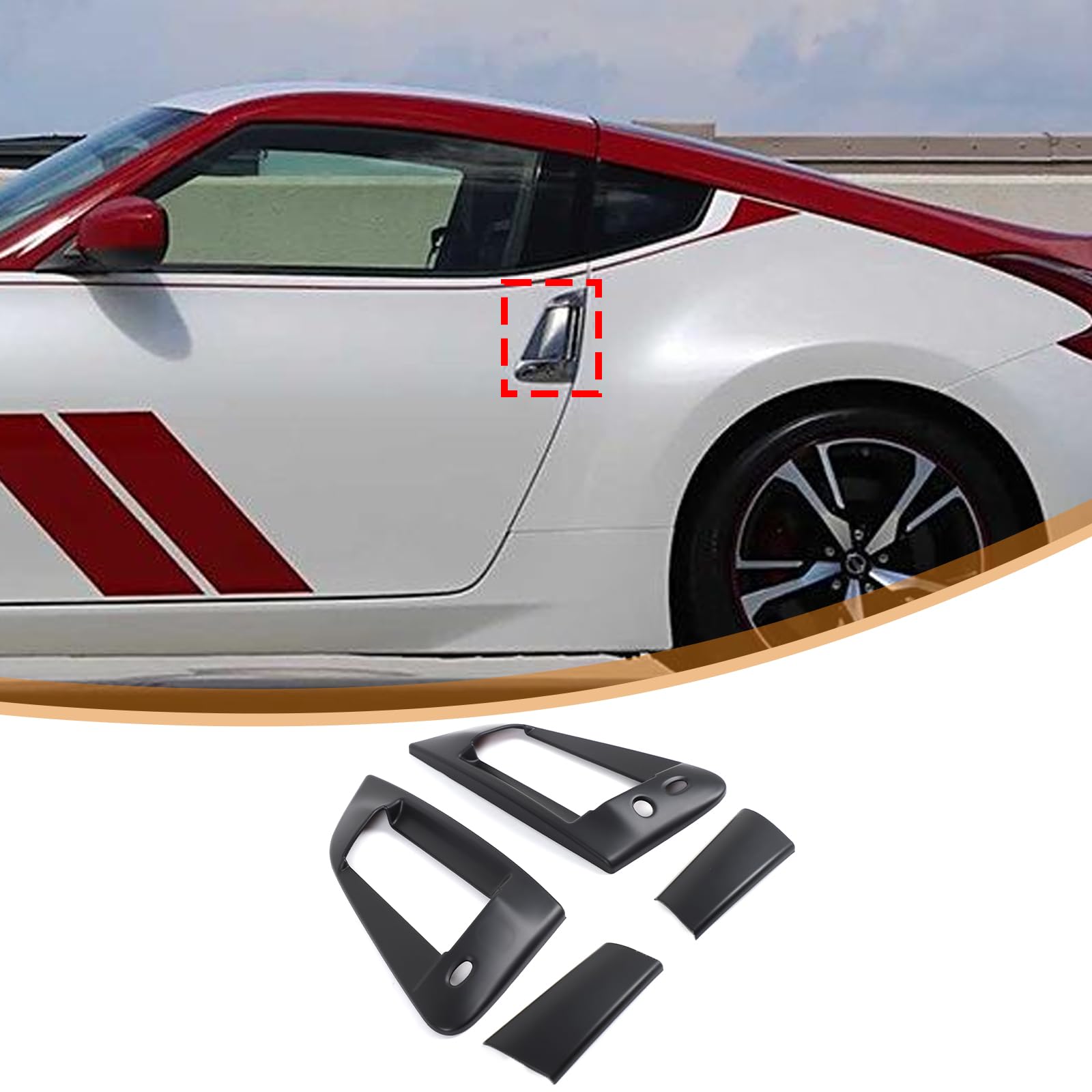 

DIYUCAR Door Handle Covers for Nissan Fairlady Z Z34 Outer Door Knob Outside Door Handle Door Protective Exterior Custom Car Drive Only 2008-2020,