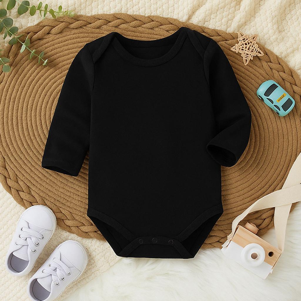 Baby Long Sleeve One Piece Bodysuit Soft Cotton Infant Romper Comfortable Casual Wear for Newborn Toddlers