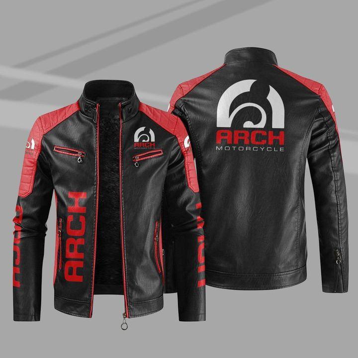 ach locomotive leather jacket European and American large size men's PU leather jacket with fleece and thicker autumn