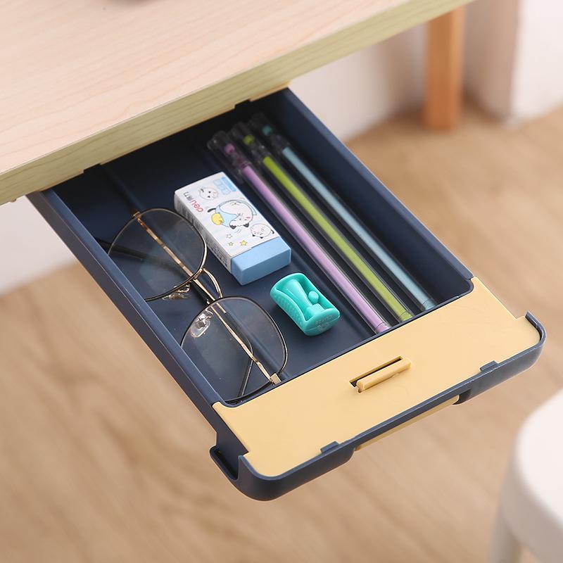 Under-Desk Hidden Drawer Organizer for Office Supplies