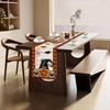 Halloween Themed Linen Table Runner Home Decoration Halloween Pumpkin Ghost Bat Spiders Table Runners Kitchen Dining Table Decor
