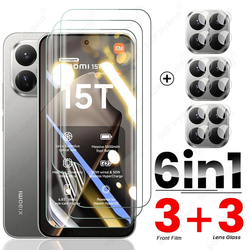 

6In1 For Xiaomi 15T Pro 5G Soft Hydrogel Film Curved Screen Protector On Xiomi Xaomi Xiami Xiaomi15T Xiaomi15TPro Camera Glass For Xiaomi 15T Pro