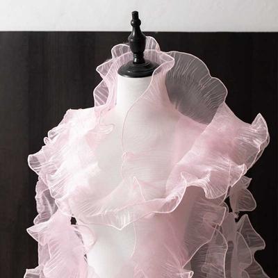 New 1 Yard Pleated Lace Ribbon Mermaid Color Handicraft Clothing Supply Ruffle Sewing Fabric 12cm Wide DIY Sewing Material