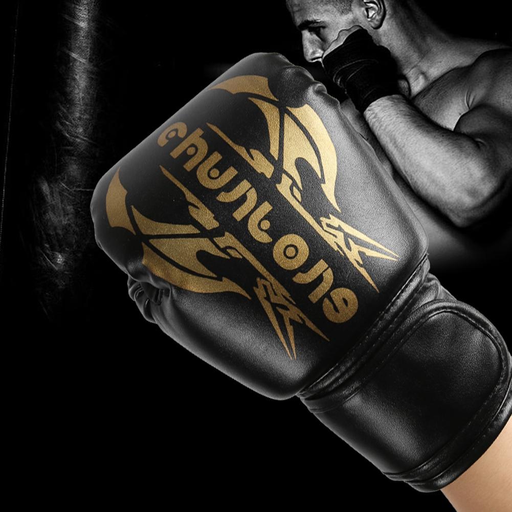 1 Paar Boxhandschuhe Sanda Boxhandschuh Kenpo Trainings Übungsgeräte für Erwachsene Kinder schwarz