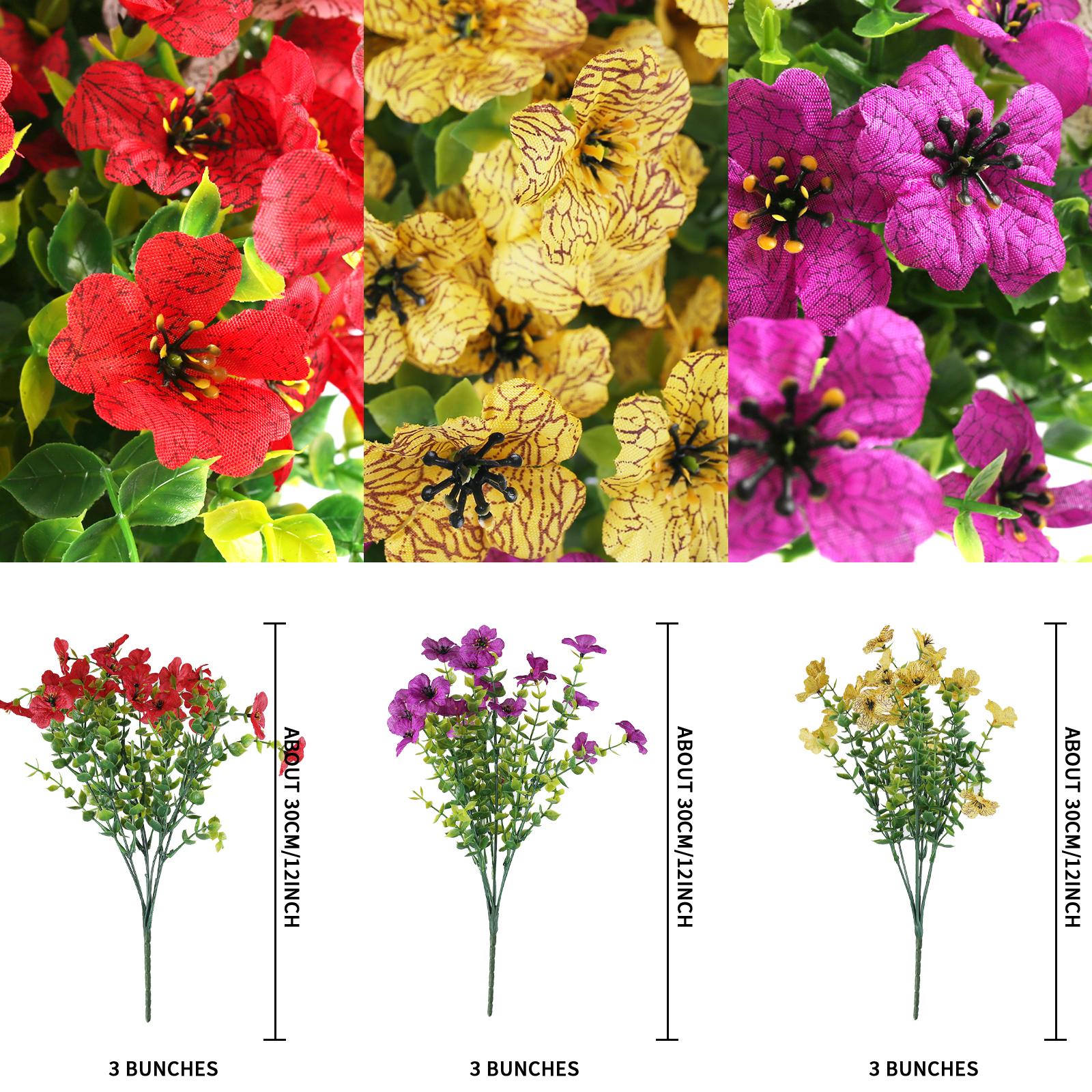 

9/12/18 Bundles Artificial Flowers for Indoor Outdoor Fake Plants Faux Flowers Greenery Boxwood Plastic Shrubs Faux Flowers