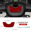 Real Soft Carbon Fiber Sticker For Skoda Fabia 2 MK2 5J 2010 2011 2012 2013 2014 LHD RHD Car Steering Wheel Center Panel Trim