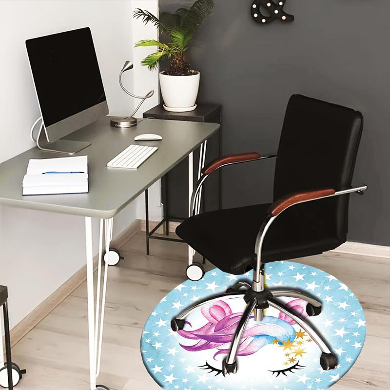 

1pc Office Carpet Chair Mats Unicorn Stars Fantasy Art Print Perfect for Decorating Office Chairs, Living Rooms, Or Bedrooms 80cm