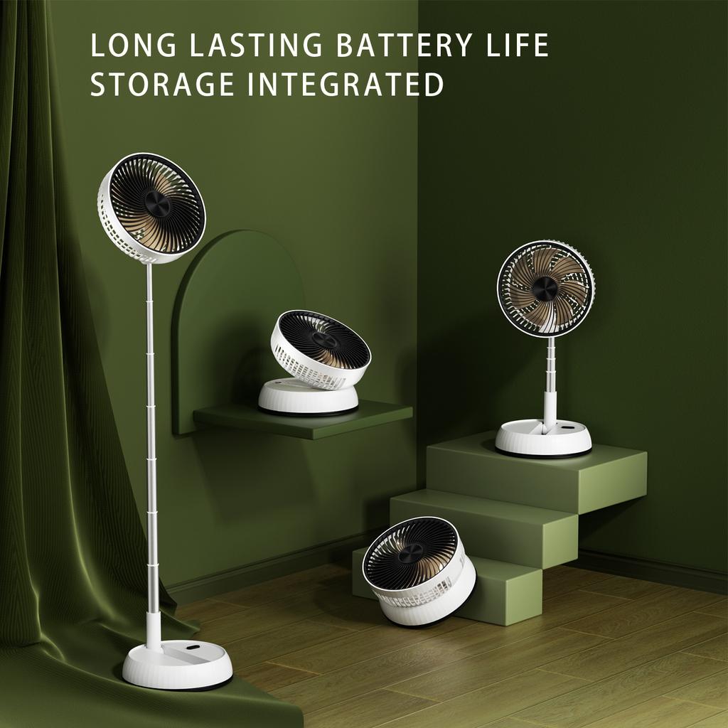 Remote control retractable folding vertical fan USB outdoor camping convenient fan 180 °+90 ° shaking 8-inch desktop fan